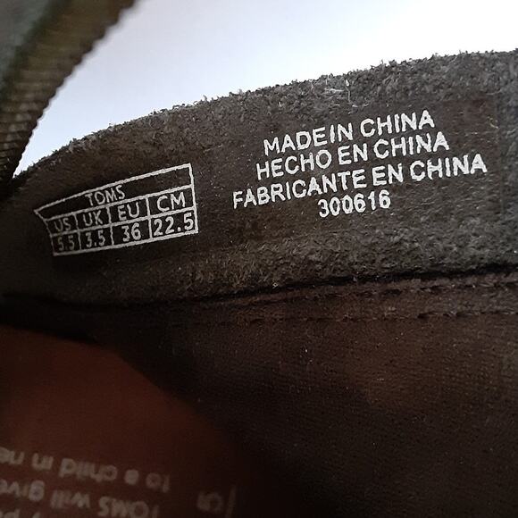 Toms Majorca Peep Toe Ankle Booties Wood Block Heel Gray Perforated Womens 5.5 - Picture 9 of 11